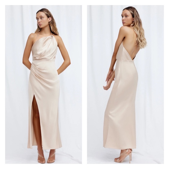 Significant Other Dresses & Skirts - SIGNIFICANT OTHER | Gracie One Shoulder High Slit  Bridesmaid Dress Cream